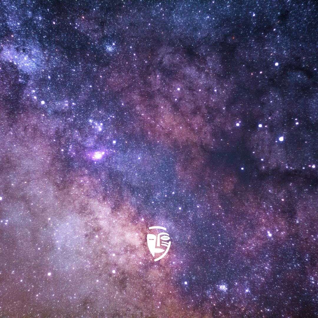 Purple sky with stars